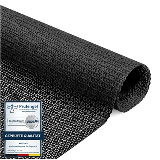 PVC Antirutschmatte für Teppich 120x160cm Zuschneidbar Extra Halt Schwarz | Luftdurchlässig, Mehrzweck Antirutschunterlage für Harte Böden, Schubladen, Regale, Tablett, Küche, Büro, Auto