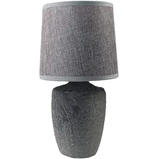 Arnusa Tischlampe aus Keramik Beton-Optik Grau kleine Nachttischlampe Beistelllampe 15x30 cm ohne Leuchtmittel