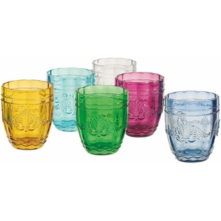 Gläser-Set VILLA D'ESTE "Syrah" Trinkgefäße bunt (grün, gelb, hellblau) Gläser-Sets Wassergläser-Set 235 ml, 6-teilig