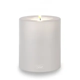 Qult Farluce Trend Cloud Grey ∅ 8 + 10 cm • Teelichthalter in Kerzenform • Kerze • Kunststoffkerze in Kerzenoptik • Teelichtkerze mit Teelichteinsatz • inkl. Teelicht (Ø 10 H 12 cm)