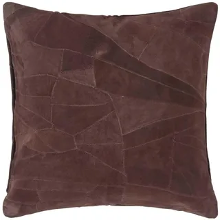 LEDERKISSEN Patchwork dunkelbraun 45/45 cm