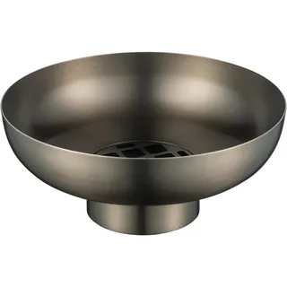 blomus Vase MIYABI | Blumenvase aus Edelstahl | Dekovase Farbe Burned Metal | Größe M | Ø23 x 10H cm
