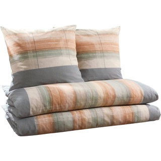 Bettwäsche Bettwäsche Sparpaket 4-tlg., Dyckhoff, Frottier, 4 teilig, Weichfrottier Karo grau 2 St. x 135 cm x 200 cm