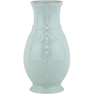Lenox French Perle Ice Blue 20,3 cm geriffelte Vase, Steinzeug, eisblau, 1 Count
