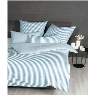Janine Baumwoll Bettwäsche Chinchilla in perlblau | Gr.: 155 x 220 + 80 x 80 cm