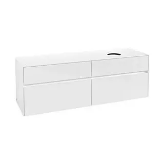 Waschbeckenunterschrank 160 x 55 cm Glossy White