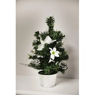 HEITMANN DECO dekorierter Weihnachtsbaum - Kleiner künstlicher Tannenbaum geschmückt - Weihnachtsdeko - Weiß, Silber
