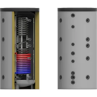 HD24 Hygienespeicher mit einem WT, 600L, D:790mm, 100mm Green Line Isolierung
