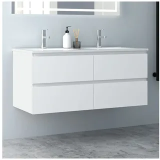 Aica Sanitär Waschtisch Badezimmerschrank Unterschrank mit Waschbecken Badmöbel Badschrank 120 cm