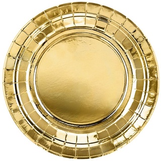 partydeco Einweggeschirr-Set, Pappteller rund 18cm gold 6er Set goldfarben