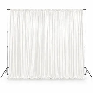 Trimming Shop White Ice Silk Backdrop Vorhänge ohne Beute für Hochzeit, Party, Event, Geburtstag, Weihnachten, Fotostudio, Special Festival, Fensterdekoration, 8 Meter