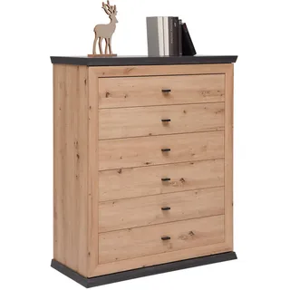 hom'in Kommode Benton 95 x 115 x 43 cm Silber