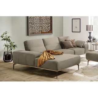 W.Schillig Ecksofa "run, Designsofa mit tollem Sitzkomfort, bequem, L-Form", beige (ecru w82), B:319cm H:88cm T:178cm, Longlife Xtra-Leder Z73: Naturwalkleder der Luxusklasse aus den erlesensten Rohhäuten.