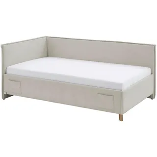 Meise Möbel meise.möbel Polsterbett Fun mit Lattenrost Stoff Beige 120 x 200 cm
