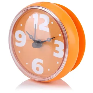 OKJHFD Saugnapf-Wanduhr, langlebige wasserdichte Badezimmeruhr, professionelle Saugwand-Fensterspiegel-Badezimmer-Dusche-Uhr Badezimmerzubeh?r(Orange)