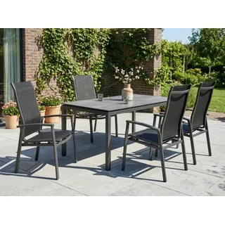 MWH Kensington Plus-Alutapo Gartenmöbelset, 4 Sessel, 1 Tisch 160x95cm