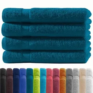 Zestri Frottier Gästehandtuch 4er-Set | Petrol 30x50 | 100% Baumwolle 500g/m2 | Öko-Tex Standard 100 Handtuch Gästetuch
