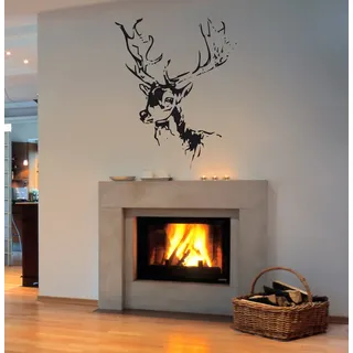 ilka parey wandtattoo-welt® Wandtattoo Hirsch Fridolin Weihnachten selbstklebend Weihnachtsdeko M744 (Schokobraun)