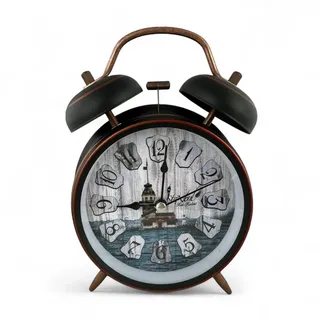 GMMH Retro Analog Wecker, Ohne Ticken, Tischuhr Nachttischuhr Doppelglockenwecker (14-84) Vintage Retro Nostalgie aus Metall, Antik Standuhr Schreibtischuhr Uhr Tischwecker mit Alarm, Weckuhr