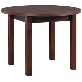 Klappbarer runder Tisch aus Holz "Poli 4", 100-180 x 100 cm, nussbaum