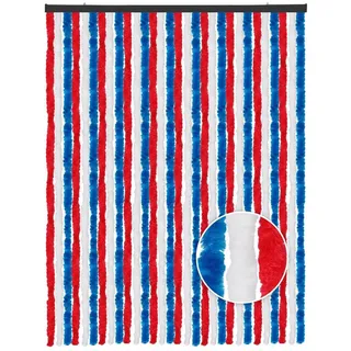 Arsvita Türvorhang Flauschvorhang 120x200cm (1 St), Ösen, blickdicht, Insektenschutz Vorhang für Terrasse, Balkon, Pavillon, Camping blau|rot