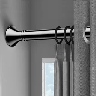 Teleskopstange Zum Klemmen 300 400 500cm Gardinenstange Ohne Bohren Für Gartenpavillon, Spannstange Zum Klemmen, Ø33mm Edelstahl Vorhangstange Klemmstange Türrahmen(Metallic,160-250CM)