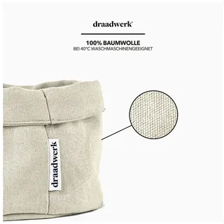 draadwerk Brotkorb Stoff Aufbewahrungskorb 100% Baumwolle 37 x 22 x 20 cm beige
