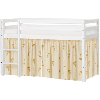 Spielbett HOPPEKIDS "ECO Dream - Flexibles umbaubares Hochbett aus Massivholz", gelb, B:81cm H:105cm L:168cm, Vorhang: 100% Baumwolle, Matratzenbezug: 100% Baumwolle, Matratze: Kaltschaum, Betten, Vorhang aus 100% Baumwolle, Made in Europe, Höhe 105 cm