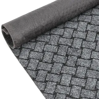 ANRO Schmutzfangmatte Flur Läufer Schmutzfangläufer Fußmatte Teppichläufer Flurteppich Türmatte Meterware Melbourne Grau 280x100cm