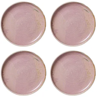 HKliving - Chef Ceramics Teller, Ø 26 cm, rustic pink (4er-Set)