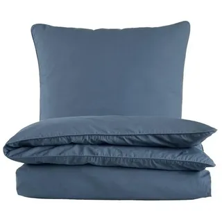 Hessnatur Bettwäsche aus reiner Bio-Baumwolle, Web, 2 teilig blau