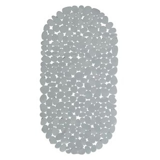 Relaxdays Antirutschmatte Badewannenmatte oval, für Badewanne, 66,5 x 34,5cm, grau