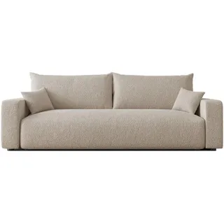 SCHLAFSOFA PIANO mit Bettkasten, Creme