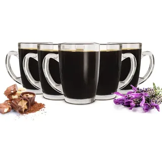 Sendez Espressoglas 6 Espresso Gläser 90ml Espressotassen Tasse Espressoglas Kaffeegläser, 6-tlg., Glas weiß
