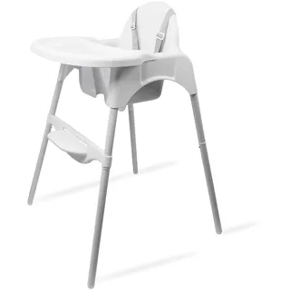 YIHAKIDS Hochstuhl Baby, 2-in-1 Kinderhochstuhl, Verstellbarer Kinderstuhl mit Tisch, Babystuhl Plastik, Kinder Essen Stuhl, Fütterungsstuhl Futterstuhl ab 6 Monate - 3 Jahre (max. 15 kg) - Weiß