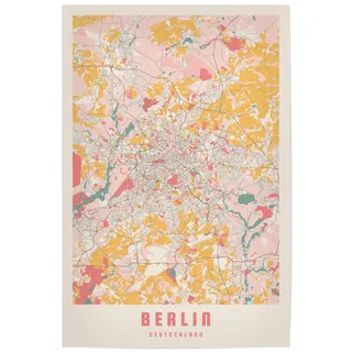 artboxONE Poster 30x20 cm Städte/Berlin Berliner Stadtplan - Bild Berlin City Map - Wanddekoration für Wohnzimmer, Schlafzimmer, Küche, Büro