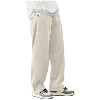 Cordhose Damen Freizeithosen Lang Casual Weites Bein Hosen Einfarbig Locker Hose Baggy Elegante Stoffhose Mit Taschen Damenhose Gummizug Wide Leg Jogginghose ,S-3XL