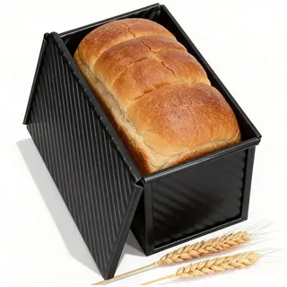 LuxusKollektion Brotbackform Brotbackform rechteckig m. Deckel, 2,2L, Karbonstahl schwarz