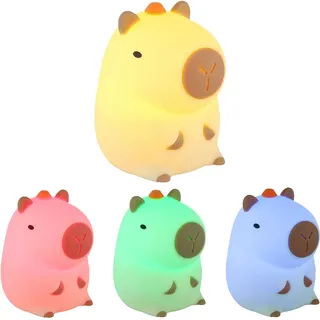 Tischleuchte LED Nachttischlampe Kinderlampe Capybara Tischlampe Nachtlichtt Akku RGB Touchdimmer Timer H 12,2 cm