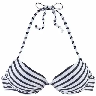 VENICE BEACH Push-Up-Bikini-Top Damen weiß-marine-gestreift Gr.38 Cup C