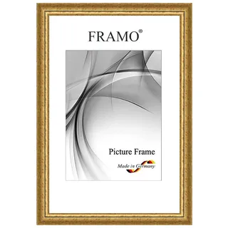 FRAMO Barock Bilderrahmen 40 x 80 cm aus Massivholz | Bordeaux Gold | Farbe/Größe wählbar | Retro Vintage Antik Rahmen N°059
