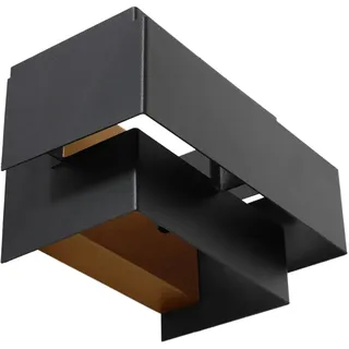 Steinhauer Wandleuchte MURO, Up/Down, 2-flammig, 2x G9, 3W, 2700K, 300lm, dimmbar, schwarz matt / innen gold matt STE-3368ZW