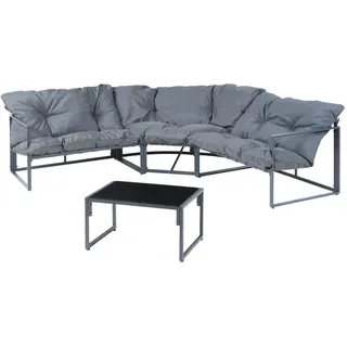 casa.pro Karg Loungeset 4-tlg. grau/schwarz