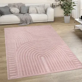 Paco Home Outdoor Teppich Wetterfest Boho & Skandi 3d-optik Für Terrasse, Balkon & Garten 80x150 Cm, Pink 4