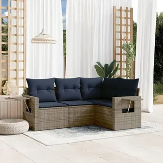 vidaXL Gartensofa-Set 4-tlg. grau