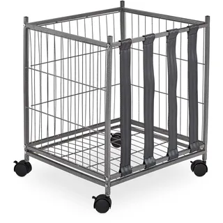 Relaxdays Ballwagen aus Metall, Grau