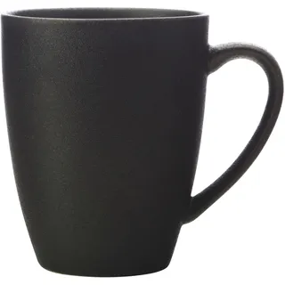 Maxwell & Williams AX0353 Kaffee-Tasse 400 ml - Serie Caviar Black - Tee-Tasse rund - Keramik schwarz
