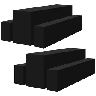 2 Packungen Biertischhussen 3er-Set, Biertisch- und Bierbankhussen, schwarze Bierzeltgarnitur 220 x 50 x 75 cm, 50 cm Tischbreite, für Gartenbankette im Freien (schwarz)