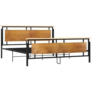 vidaXL Bett Metall 180 x 200 cm Schwarz