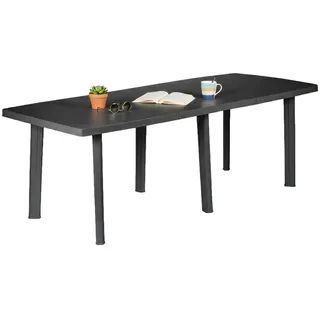 Crossley Außentisch, 10 Personen, Ausziehbar, Mittelverlängerung, Made In Italy, 216x90x72h Cm, Anthrazit Schwarz